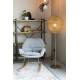 Lampadaire Lena Laiton Woody Lampe de Sol Luminaire sur Pied en Métal Laqué 51x51x154cm