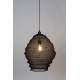 Suspension Lena Noire Woody Plafonnier Eclairage Plafond en Métal Noir 48x48x60cm