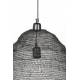 Suspension Lena Noire Woody Plafonnier Eclairage Plafond en Métal Noir 48x48x60cm
