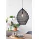 Suspension Lena Noire Woody Plafonnier Eclairage Plafond en Métal Noir 48x48x60cm
