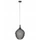 Suspension Lena Noire Woody Plafonnier Eclairage Plafond en Métal Noir 37x37x51cm