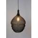 Suspension Lena Noire Woody Plafonnier Eclairage Plafond en Métal Noir 37x37x51cm