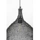 Suspension Lena Noire Woody Plafonnier Eclairage Plafond en Métal Noir 37x37x51cm