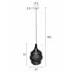 Suspension Lena Noire Woody Plafonnier Eclairage Plafond en Métal Noir 37x37x51cm