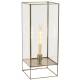 Lampe de Table Solas Eclairage de Chevet à Poser Luminaire de Bureau d'Appoint en Métal Bronze et Verre 24x24x60cm