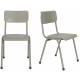 Lot de 2 Chaises Back To School Indoor Outdoor Gris Zuiver Assise en Aluminium Thermolaqué 43x49x82,5cm