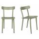 Lot de 2 Chaises Friday Vert Zuiver Sièges Outdoor Indoor en Aluminium 44x50x79cm