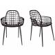 Lot de 2 Fauteuils Albert Kuip Garden Zuiver Siège Intérieur Extérieur en Aluminium Noir 59,5x59,5x82,5cm