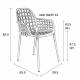 Lot de 2 Fauteuils Albert Kuip Garden Zuiver Siège Intérieur Extérieur en Aluminium Noir 59,5x59,5x82,5cm