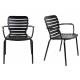 Lot de 2 Fauteuils Vondel Noir Zuiver Sièges Outdoor Design en Aluminium 58,2x64,7x82,5cm