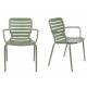 Lot de 2 Fauteuils Vondel Vert Zuiver Sièges Outdoor Design en Aluminium 58,2x64,7x82,5cm