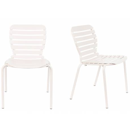 Lot de 2 Chaises Vondel Blanc Zuiver Assises Outdoor Design en Aluminium 55x58,2x82,5cm