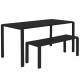 Banc de Jardin 3 Places Vondel Noir Zuiver Banquette Siège Outdoor Design en Aluminium 45x45x129cm