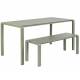 Banc de Jardin 3 Places Vondel Vert Zuiver Banquette Siège Outdoor Design en Aluminium 45x45x129cm