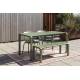 Banc de Jardin 3 Places Vondel Vert Zuiver Banquette Siège Outdoor Design en Aluminium 45x45x129cm