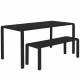 Table de Jardin 8 Personnes Vondel Noir Zuiver Table de Repas Salon Outdoor Design Moderne en Aluminium 75x87,2x169cm