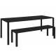 Banc de Jardin 4 Places Vondel Noir Zuiver Banquette Siège Outdoor Design en Aluminium 45x45x175cm