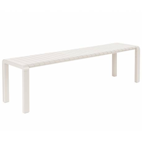 Banc de Jardin 4 Places Vondel Blanc Zuiver Banquette Siège Outdoor Design en Aluminium 45x45x175cm