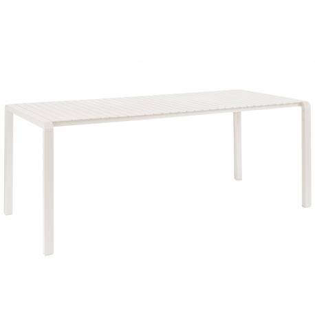 Table de Jardin 10-12 Personnes Vondel Blanc Zuiver Table de Repas Salon Outdoor Design Moderne en Aluminium 75x96,7x214cm