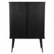 Buffet Haut Barbier Armoire Zuiver Bar Design Chêne Noir 45x100x140cm