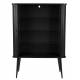 Buffet Haut Barbier Armoire Zuiver Bar Design Chêne Noir 45x100x140cm