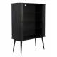 Buffet Haut Barbier Armoire Zuiver Bar Design Chêne Noir 45x100x140cm