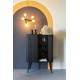 Buffet Haut Barbier Armoire Zuiver Bar Design Chêne Noir 45x100x140cm