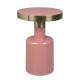 Table d'Appoint Ronde Glam Bout de Canapé Zuiver Métal Rose 36x36x51cm
