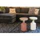 Table d'Appoint Ronde Glam Bout de Canapé Zuiver Métal Rose 36x36x51cm