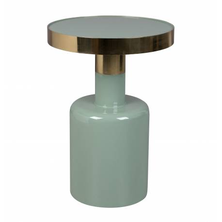 Table Basse Glam Bout de Canapé Rond Table d'Appoint Zuiver Métal Vert 36x36x51cm