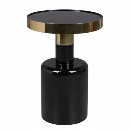 Table Basse Ronde Glam Bout de Canapé Table d'Appoint Zuiver Métal Noir 36x36x51cm