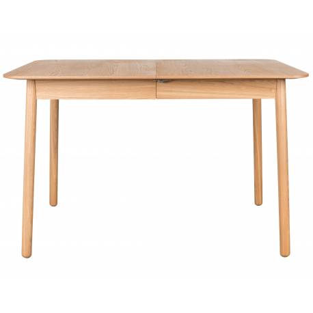 Table à Manger Glimps Zuiver Table de Repas Extensible Bois Couleur Naturelle 76x80x120-162cm