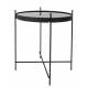 Table d'Appoint Cupid Small Zuiver Table Basse Ronde Métal et Verre Noir 43x43x45cm