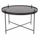 Table Basse Ronde Cupid Large Zuiver Table d'Appoint Métal et Verre Noir 40x62,5x62,5cm