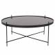 Table Basse Ronde Cupid XXL Zuiver Table d'Appoint Métal et Verre Noir 35x82,5x82,5cm