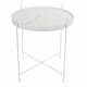 Table d'Appoint Cupid Small Marbre Zuiver Table Basse Ronde Métal Blanc 43x43x45cm