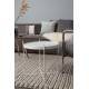 Table d'Appoint Cupid Small Marbre Zuiver Table Basse Ronde Métal Blanc 43x43x45cm