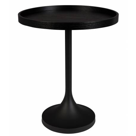 Table d'Appoint Jason Console Table Basse Zuiver Bois et Métal Noir 46x46x56cm