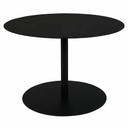Bout de Canapé Rond Snow M Zuiver Console Table Basse d'Appoint Acier Noir 40x60x60cm