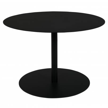 Bout de Canapé Rond Snow M Zuiver Console Table Basse d'Appoint Acier Noir 40x60x60cm