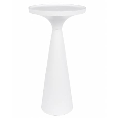 Bout de Canapé Floss Zuiver Guéridon Table d'Appoint Métal Blanc 28x28x56cm