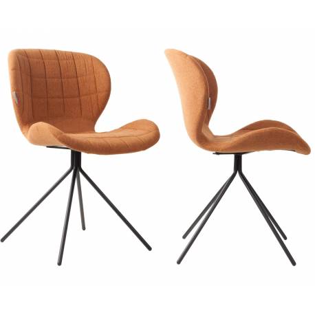 Lot de 2 Chaises Design OMG Zuiver Camel en Tissu 51x56x80cm