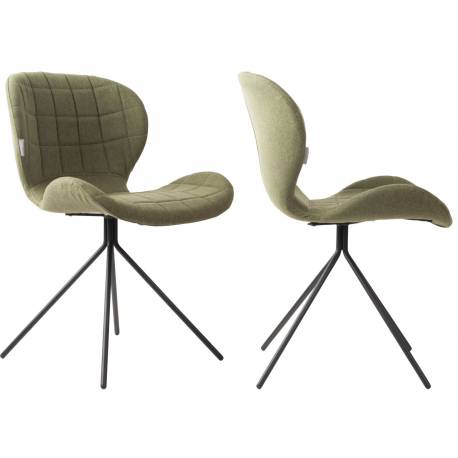 Lot de 2 Chaises Design OMG Zuiver Vert en Tissu 51x56x80cm