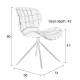 Lot de 2 Chaises Design OMG Zuiver Bleu en Tissu 51x56x80cm
