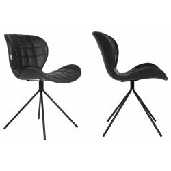 Lot de 2 Chaises Design OMG Zuiver Noir en Polyuréthane 51x56x80cm