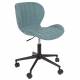 Chaise de Bureau Design OMG Zuiver Chaise Réglable Bleu en Tissu 65x65x88