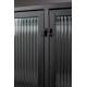 Buffet Haut Boli Dutchbone Vitrine Enfilade Industrielle 4 Portes 1 Etagère Métal Gris 38x90x150cm