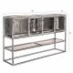Buffet Haut Boli Dutchbone Vitrine Enfilade Industrielle 4 Portes 1 Etagère Métal Gris 38x90x150cm