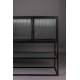 Buffet Haut Boli Dutchbone Vitrine Enfilade Industrielle 4 Portes 1 Etagère Métal Gris 38x90x150cm
