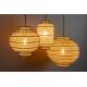 Suspension Ming Plafonnier Asiatique Luminaire à Suspendre en Tissu 50x50x170cm